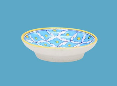 Ceramic Soap Dish - Blue Yellow