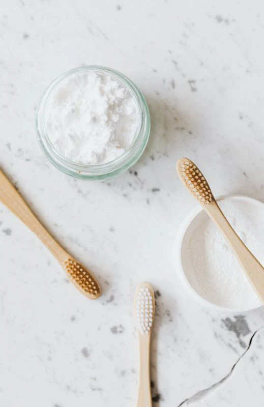 Bamboo toothbrush with natural toothpaste tablet