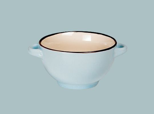 Ceramic Bowl with Handles - Blue