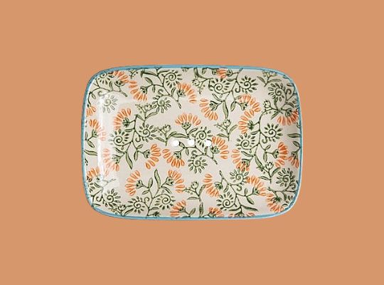 Ceramic Soap Dish - Fleur Orientale